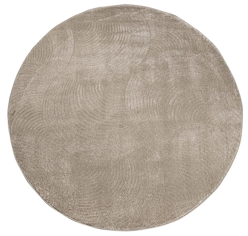 Dekorstudio Okrúhly jednofarebný koberec FANCY 647 -  béžový Priemer koberca: 120cm
