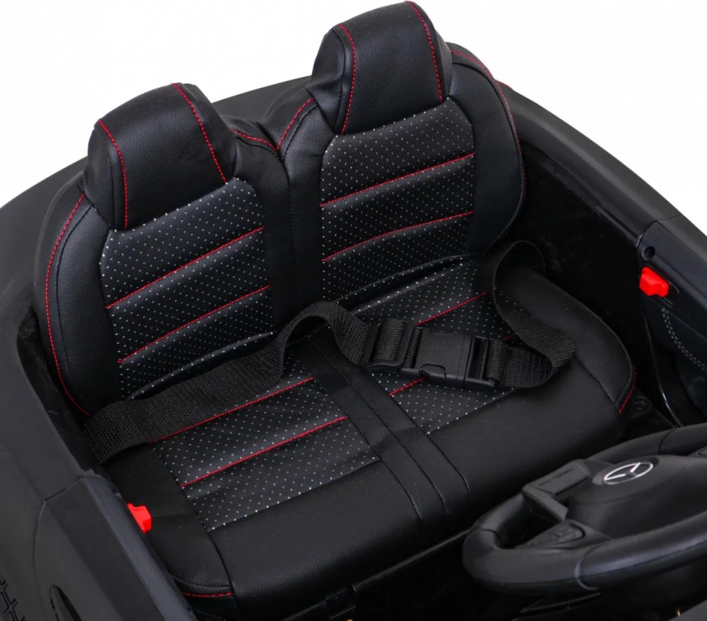 Ramiz Mercedes Benz AMG SL65 S elektrický pre deti Čierna + diaľkové ovládanie + LED Audio + Eco koža + EVA + pomalý štart