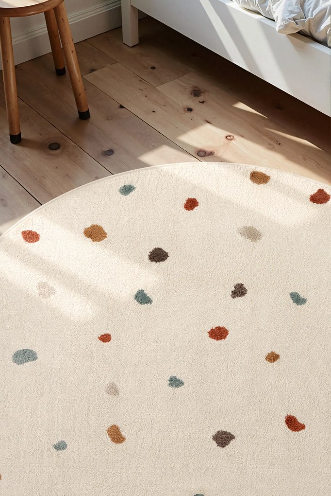 Hanse Home 160x160 (priemer) kruh Detský koberec Adventures 106210 Cream Multicolor kruh, biela, detská izba