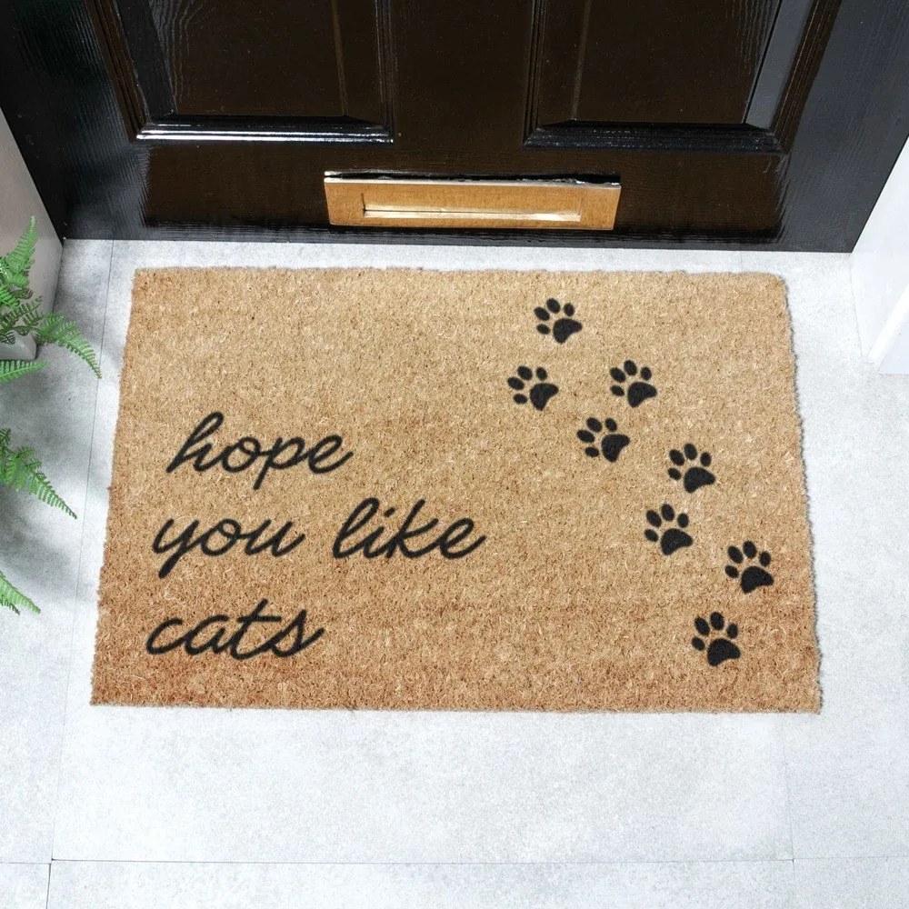 Rohožka z kokosového vlákna 60x90 cm Hope You Like Cats – Artsy Doormats