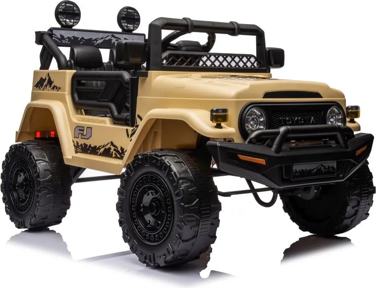 LEAN CARS Elektrické autíčko Toyota FJ 4x4, khaki