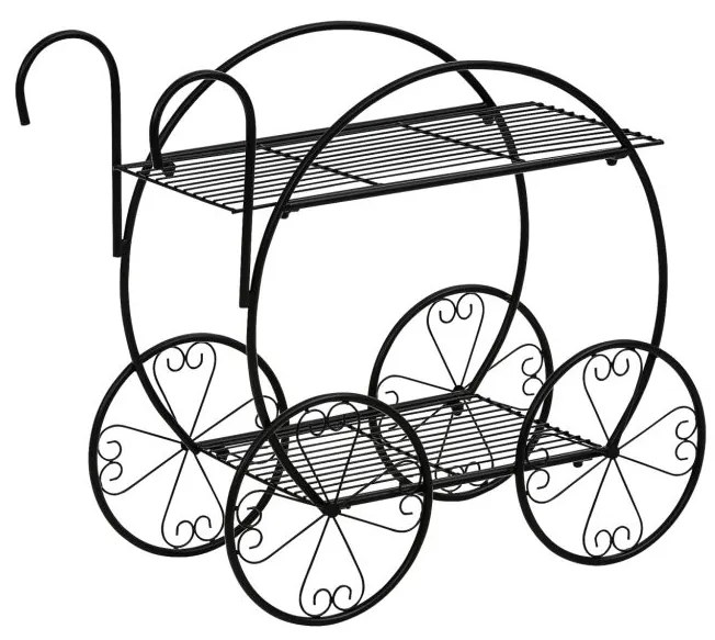 STILISTA stojan na rastliny, vozík, 66 x 60 x 28 cm, oceľ