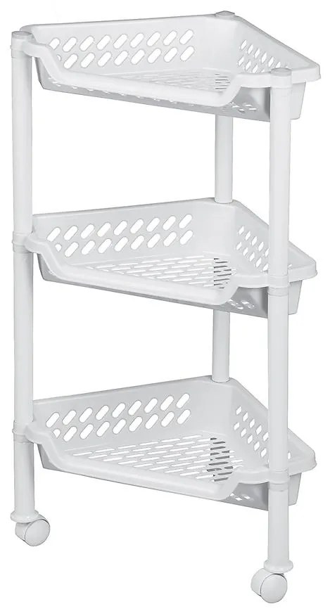 Rohový s kolieskami 3 - poličkový regál