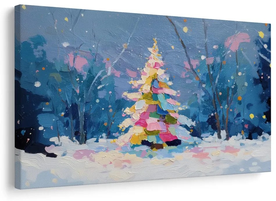 Obraz vianočný strom v zimnej krajine