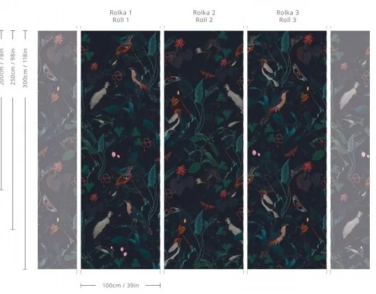 WALLCOLORS Teal Blue Garden wallpaper - tapeta POVRCH: Prowall Canvas