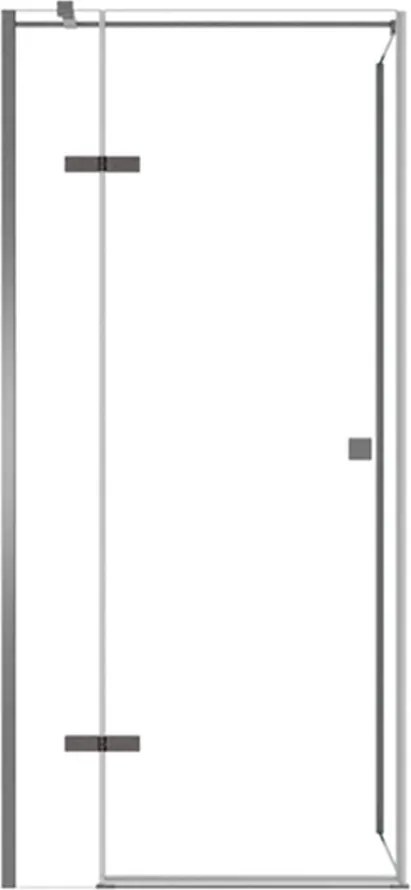 Besco Štvorcový sprchový kút PIXA GUN METAL SQ 90x90, výška 195 cm - bez vaničky BESCO-Orientácia: Pravá