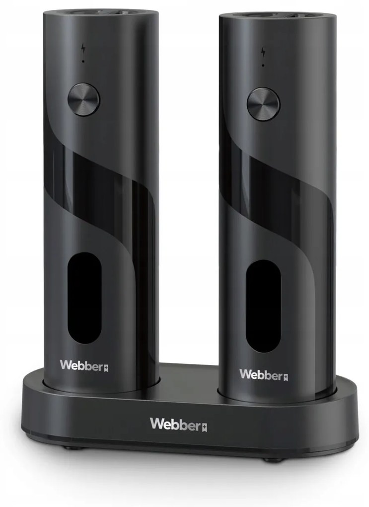 WEBBER Elektrický mlynček na soľ a korenie - dobíjateľný, USB