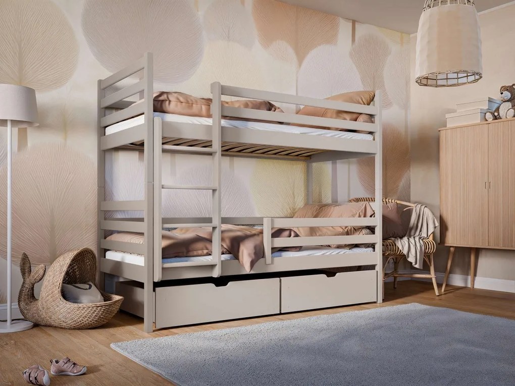 Poschodová posteľ Aero, Rozmer postele: 80x180 cm, 049-farby: borovica