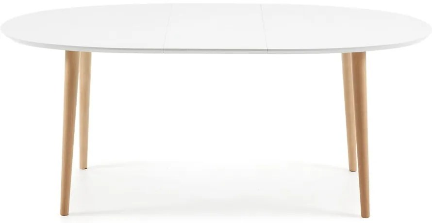 Biely rozkladací jedálenský stôl s bielou doskou 90x140 cm Oqui – Kave Home