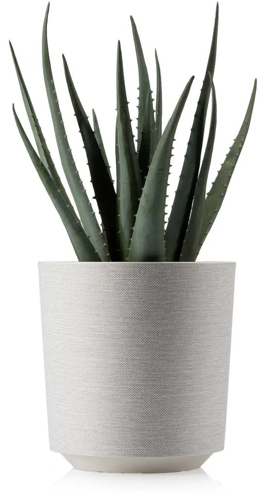 PLASTOVÝ KVETINÁČ ALOE TX 19,5X20 CM KRÉMOVÁ