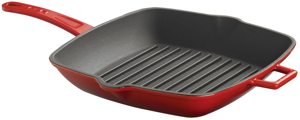Grilovacia panvica 28 x 28 cm indukčná štvorcová červená, LAVA LVPGT2828K0R