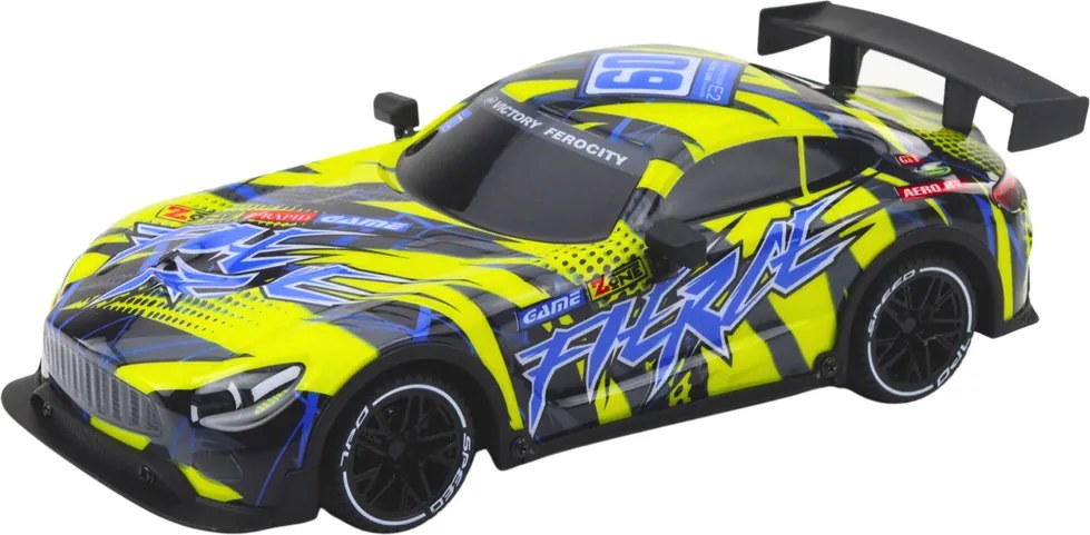 LEAN Toys Závodné auto RC na diaľkové ovládanie Osvetlená karoséria žltá