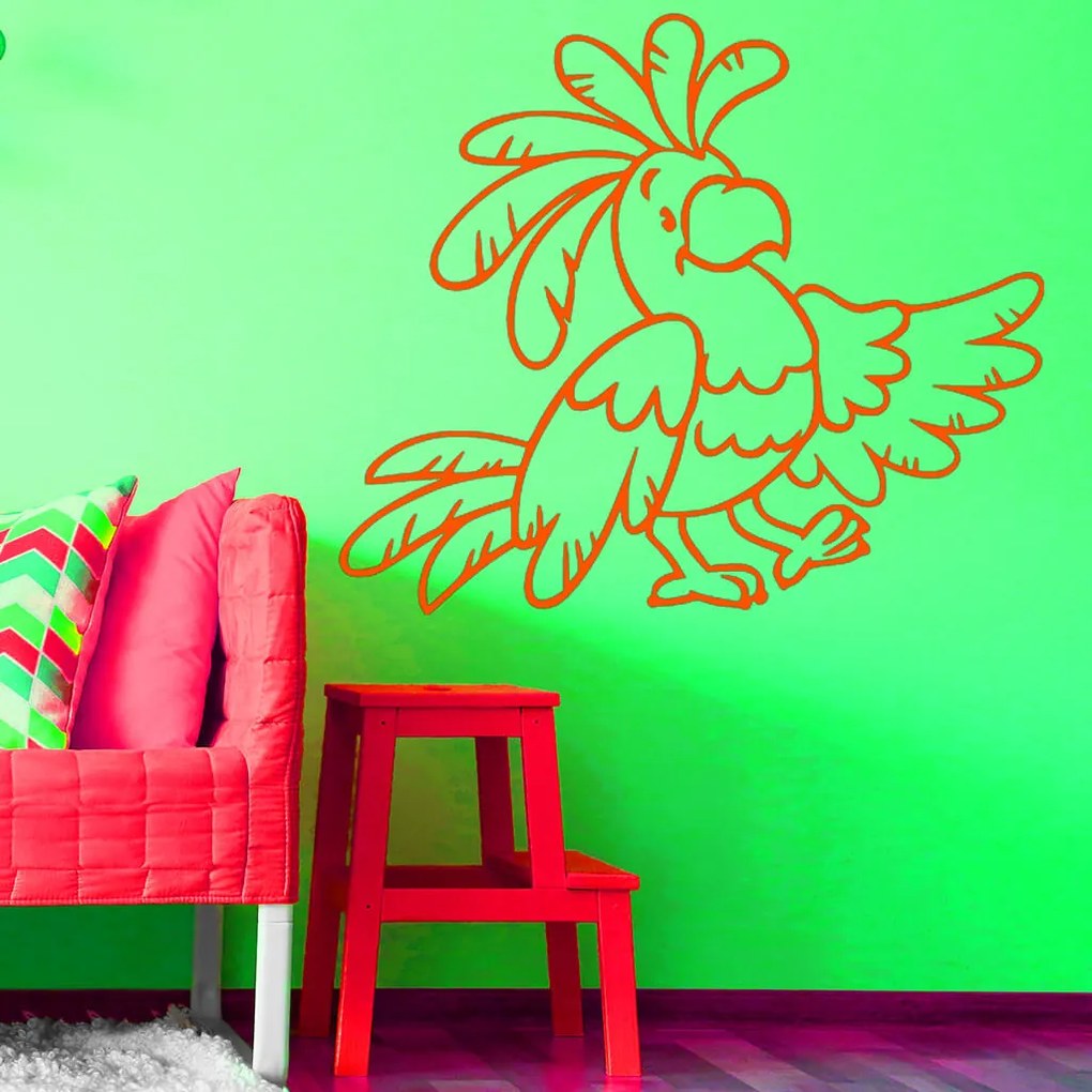 Veselá Stena Samolepka Papagáj Farba: fialová, Veľkosť: 100 x 84 cm