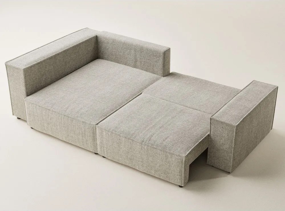 Béžová ženilková rozkladacia/s úložným priestorom rohová pohovka (ľavý roh/do L) Tonga – Maison de Rêve