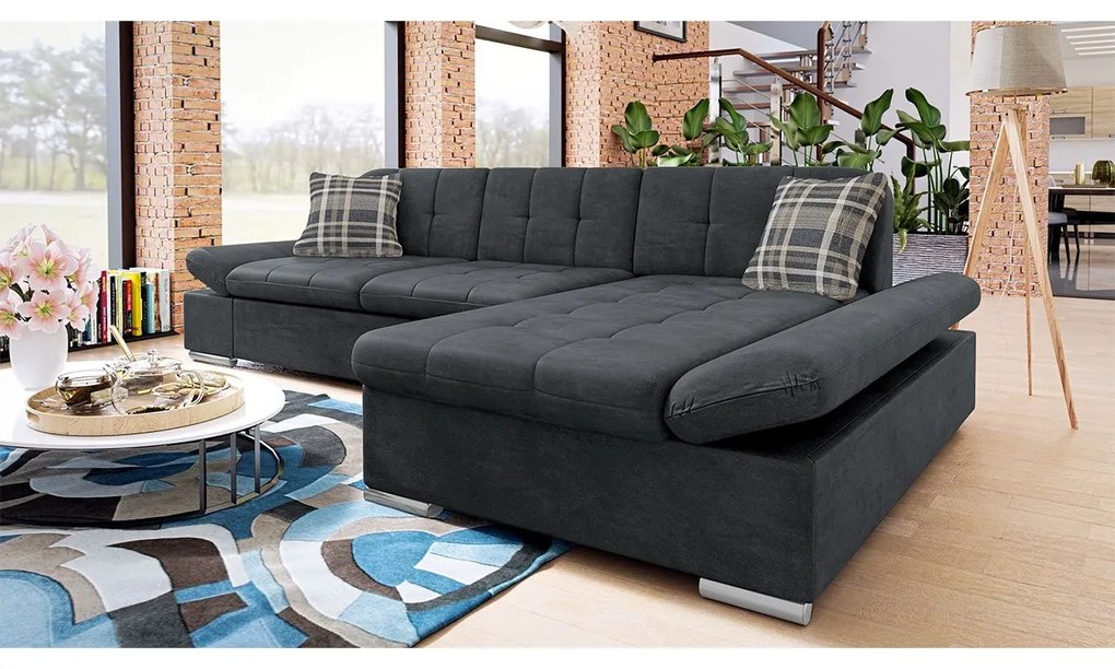 Rohová rozkladacia sedacia súprava Laviva Premium, Dostupné poťahy: Piano 17, Strana: pravá