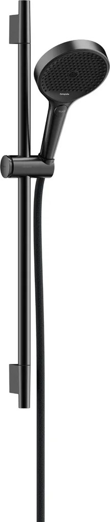 Hansgrohe Rainfinity, sprchová sada 130 3jet EcoSmart s tyčou S Puro 65 cm, kartáčovaný čierny chróm, HAN-28746340
