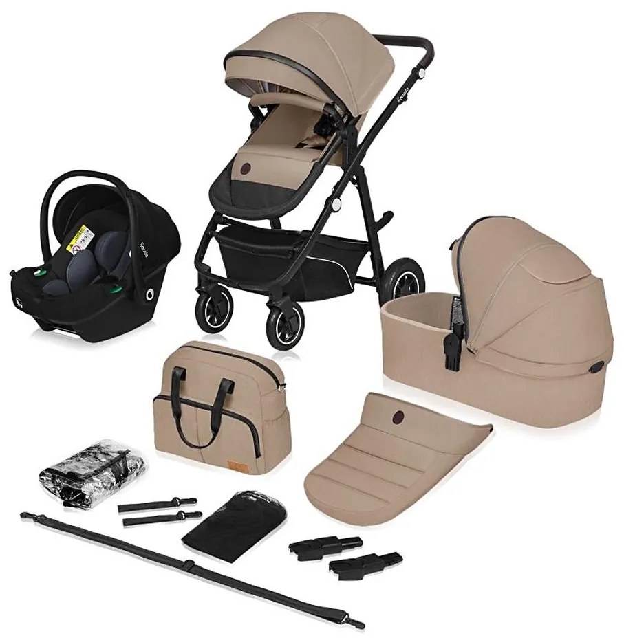 Lionelo - Kombinovaný kočík 3v1 BIANKA Beige Sand