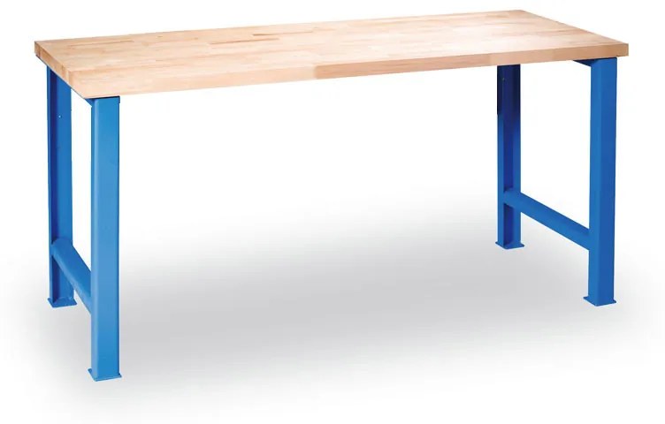 Dielenský pracovný stôl GD, buková škárovka, 1200 x 685 x 840 mm, modrá