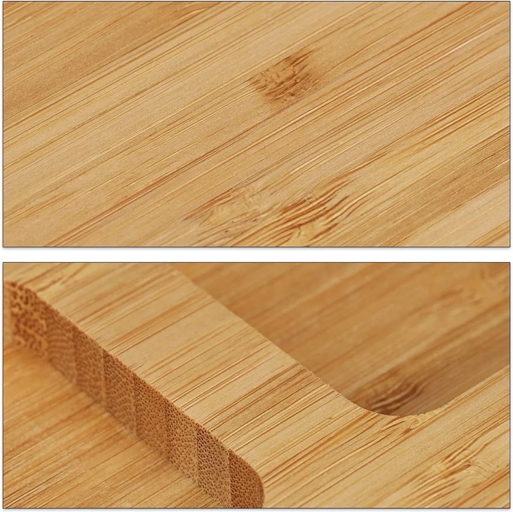 Bambusové servírovací prkénko s noži SALERS hnědé