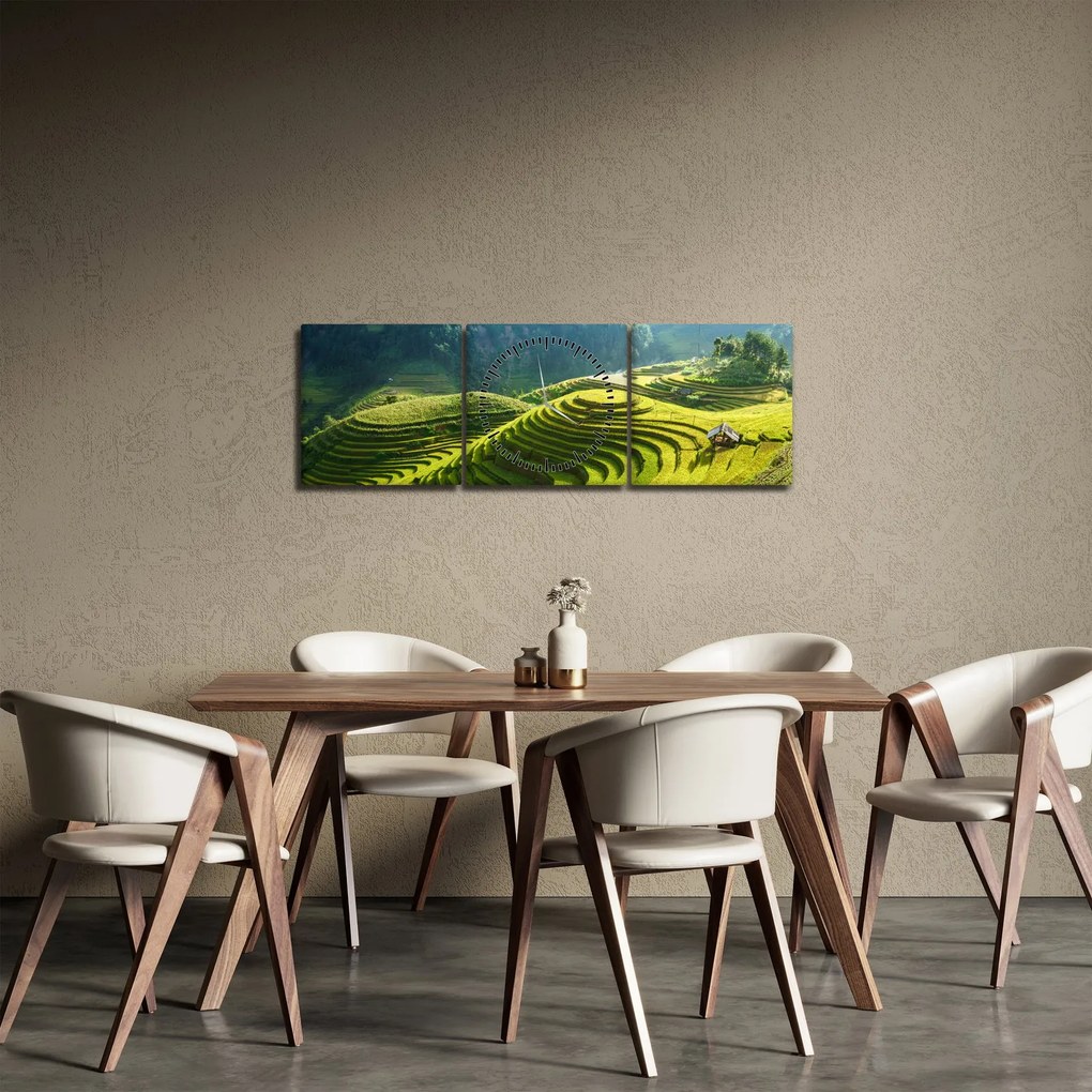 Obraz - Koncert ryžových terás (s hodinami) (90x30 cm)