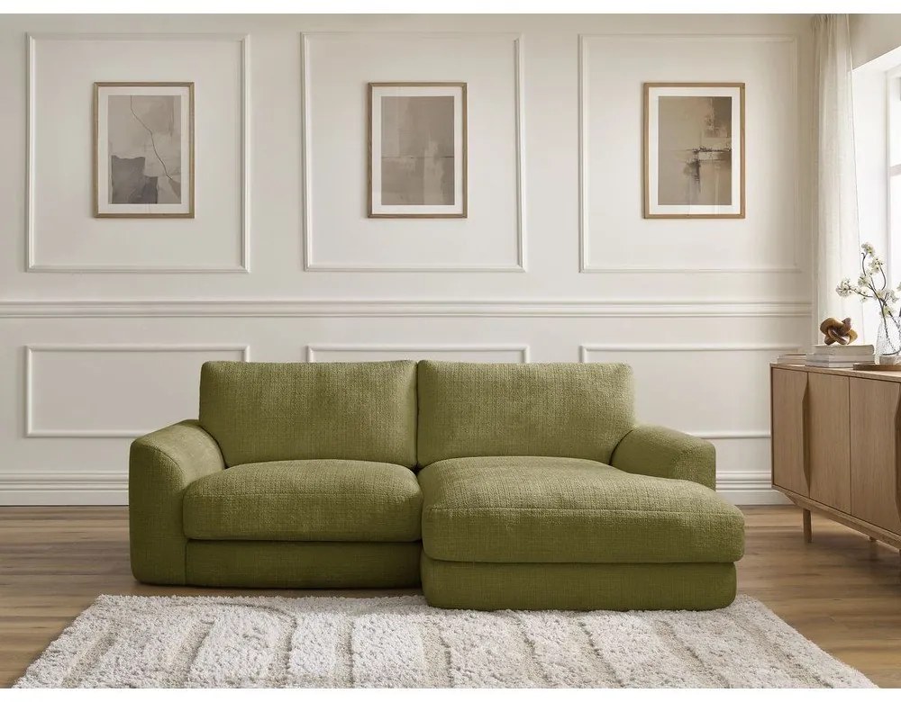 Kaki ženilková rohová pohovka (pravý roh/s leňoškou) Leonore – Bobochic Paris