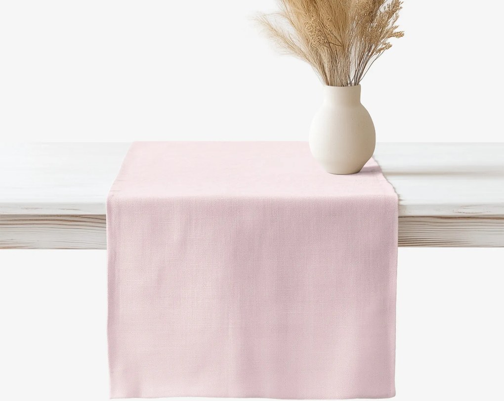 Goldea behúň na stôl z ľanovej zmesi - púdrovo ružový 50x120 cm