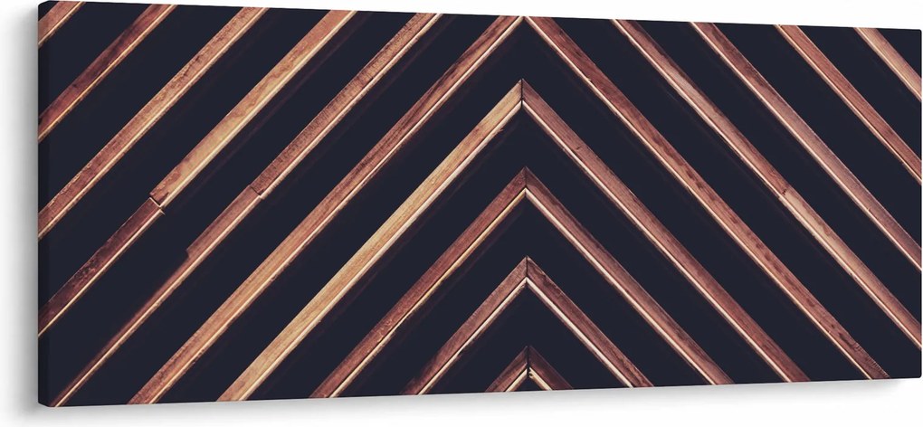 Obraz dreveného motívu na čiernom pozadí (120x50 cm)