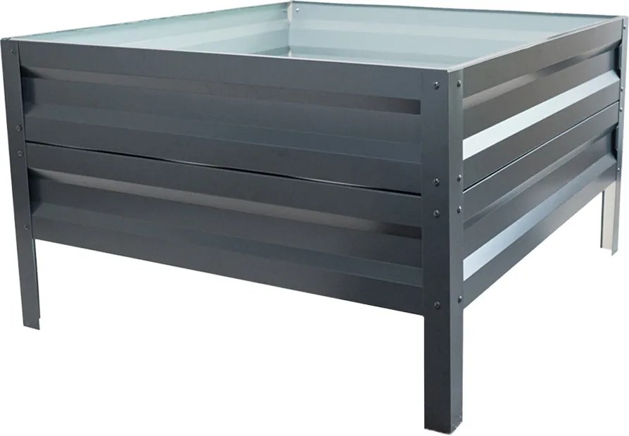 Vyvýšený záhon LEGI 0,65 × 1 m, pozinkovaný oceľový rám, výška 40 cm, antracit