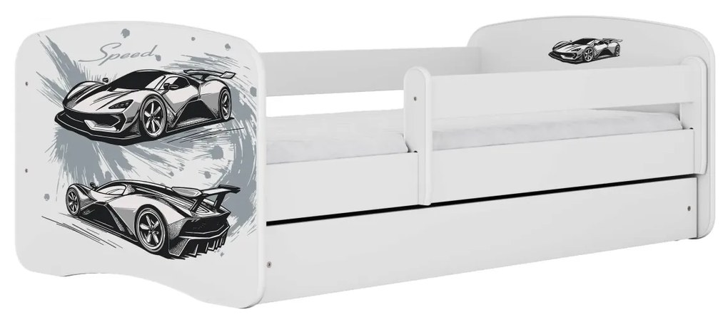 Dětská postel Babydreams závodní auto bílá