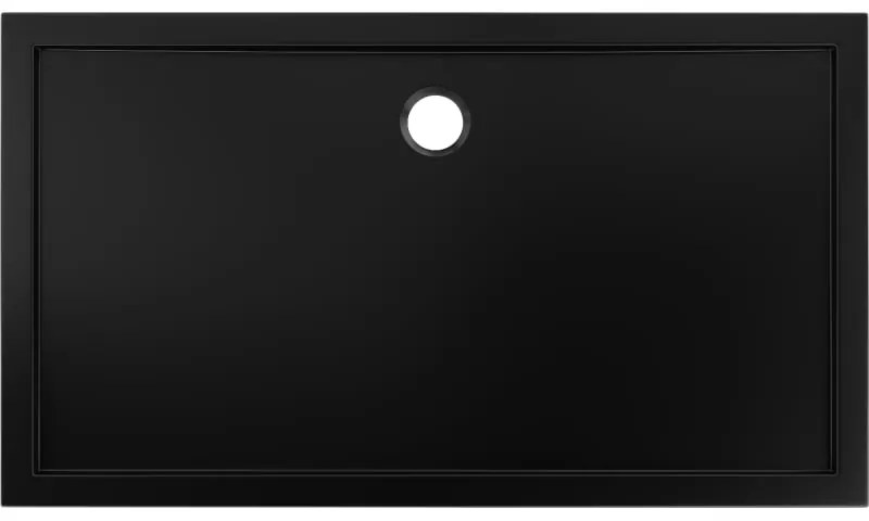 Mexen Flow Slim, obdĺžniková sprchová vanička 150 x 100 cm, čierna matná, 46R701015