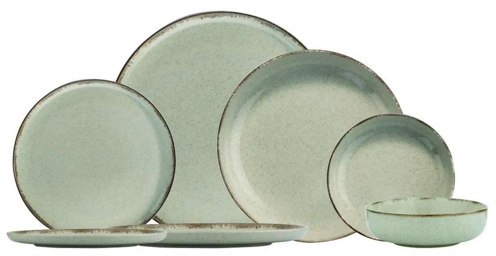 Porcelánová súprava 24 ks tanierov GreenFantasy zelená
