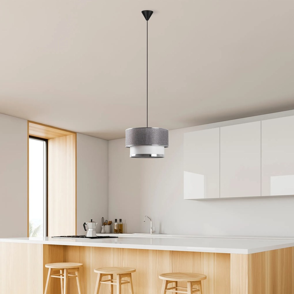 Závěsný lustr Cake šedý/zlatý