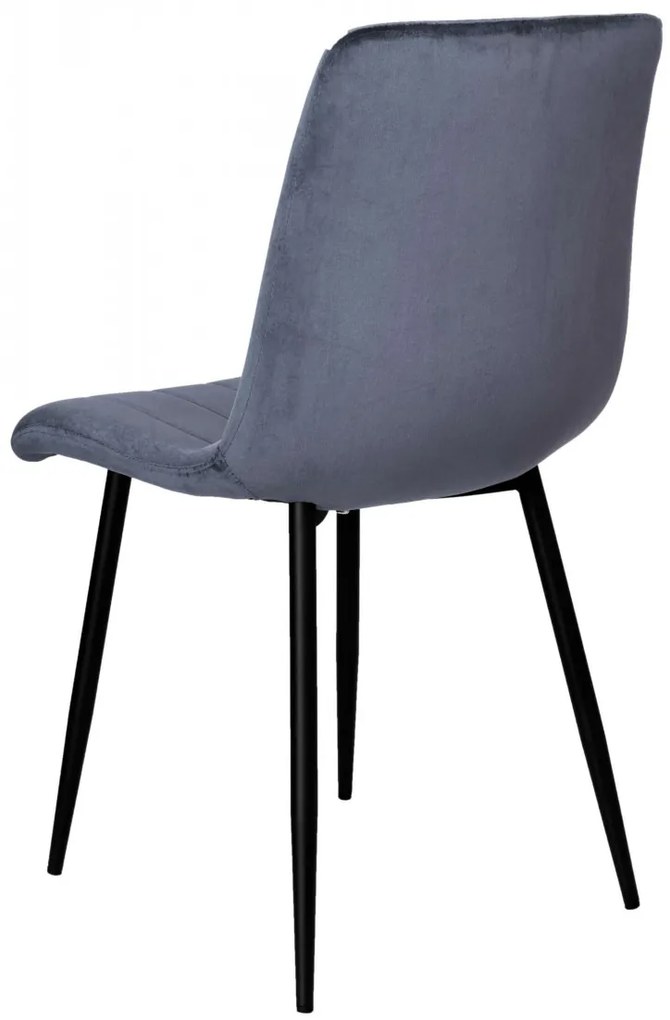Čalúnená jedálenská stolička FRESNO zamatová sivá