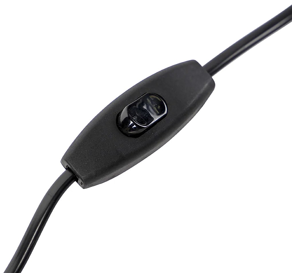 Stolná lampa bronzová s tienidlom z velúru čierna so zlatom 40 cm - Bruut