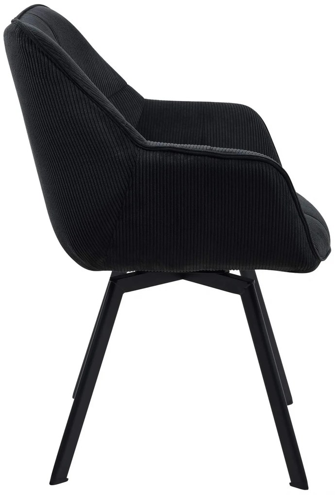 Jedálenská stolička Jordi Cord - čierna