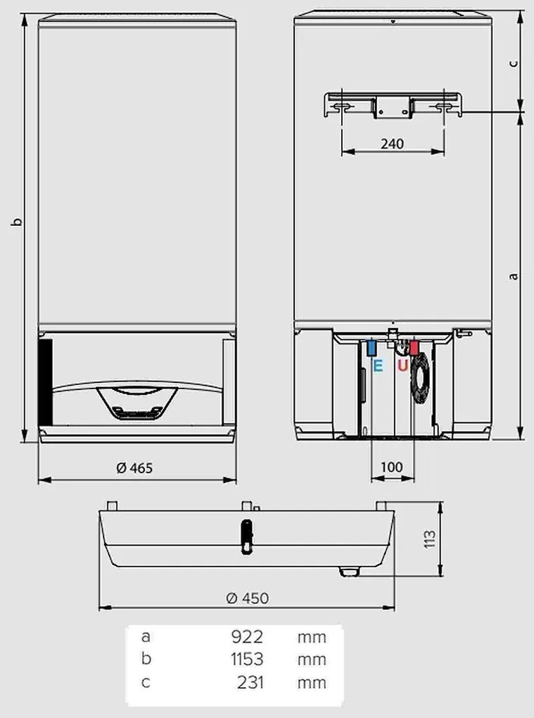ARISTON LYDOS HYBRID 100 hybridný Elektrický ohrievač 1,2kW 3629053