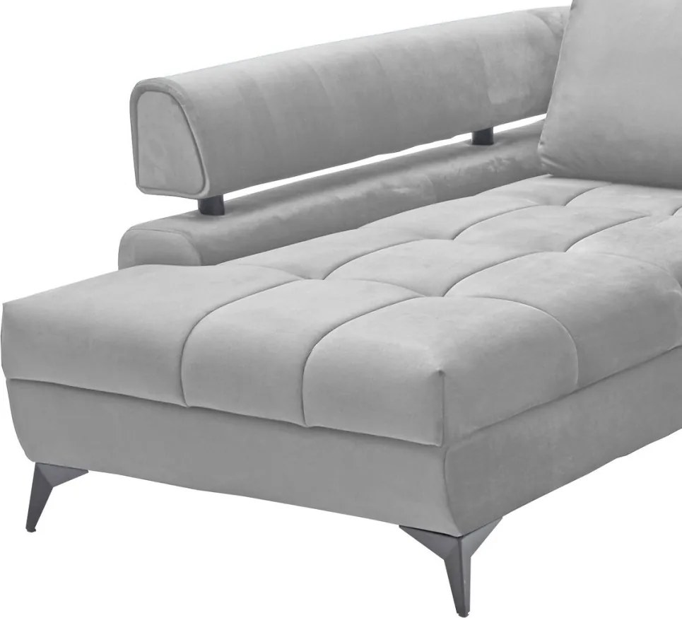 Rohová sedacia súprava Paris, svetlo šedá látka, ľavý roh