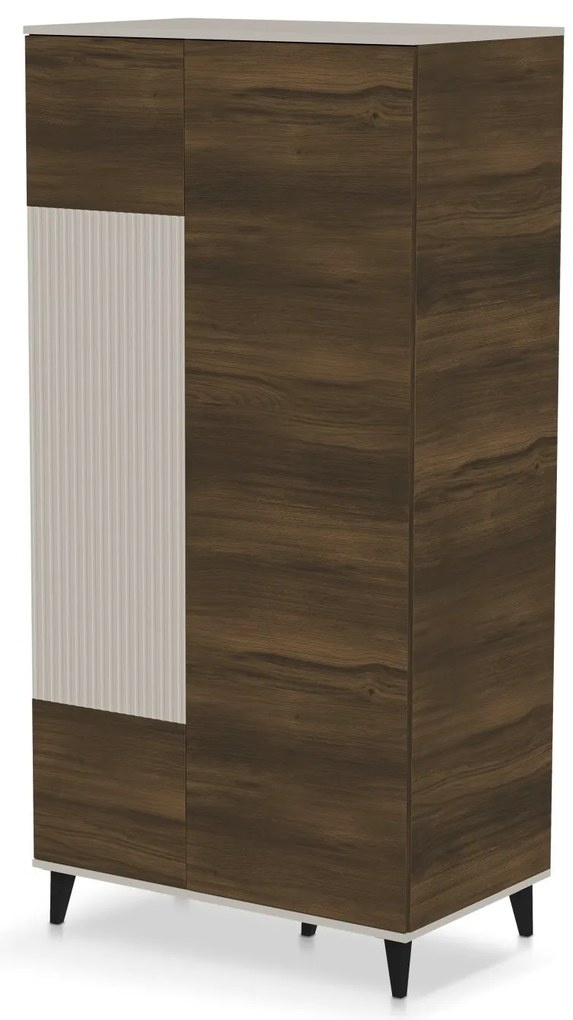 Šatní skříň Random 90 cm kašmír/ořech