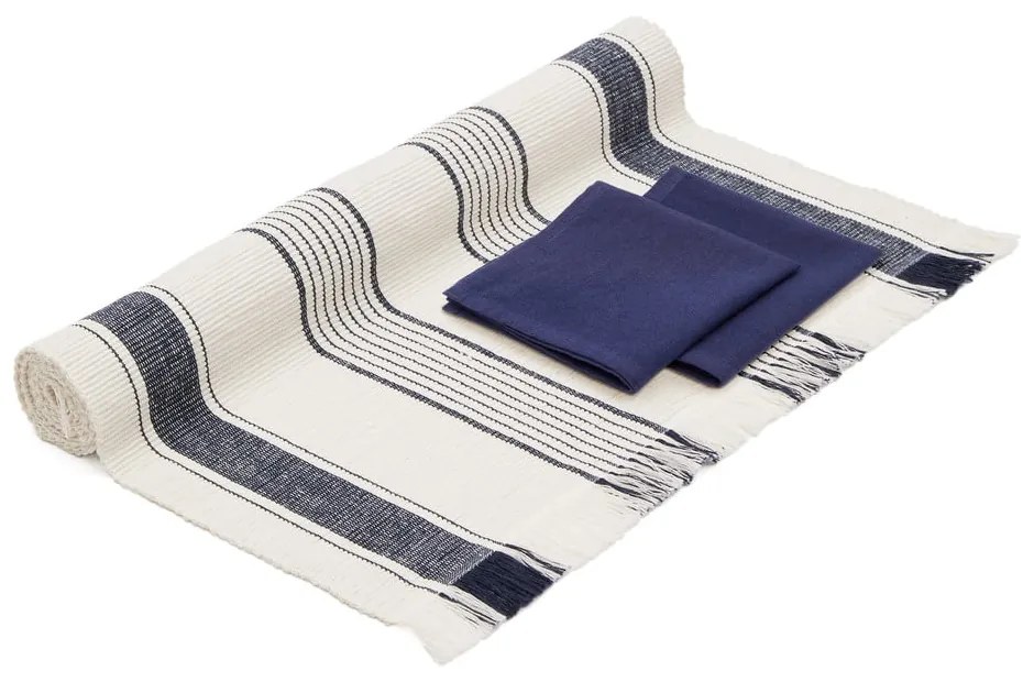 Bavlnený behúň a obrúsky v súprave 3 ks 50x150 cm Sonima – Kave Home