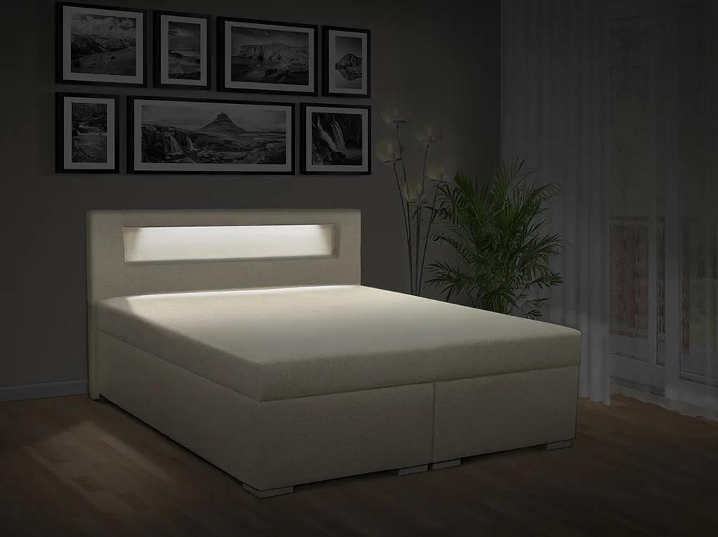 Čalúnená posteľ s úložným priestorom Tango 160 Typ farebného prevedenia: Savana krém 01, Typ čela: B
