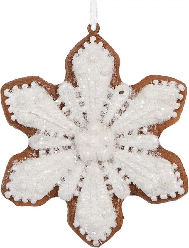 Závesná dekorácia perníková vločka Frosted Ginger - 9*1*10 cm