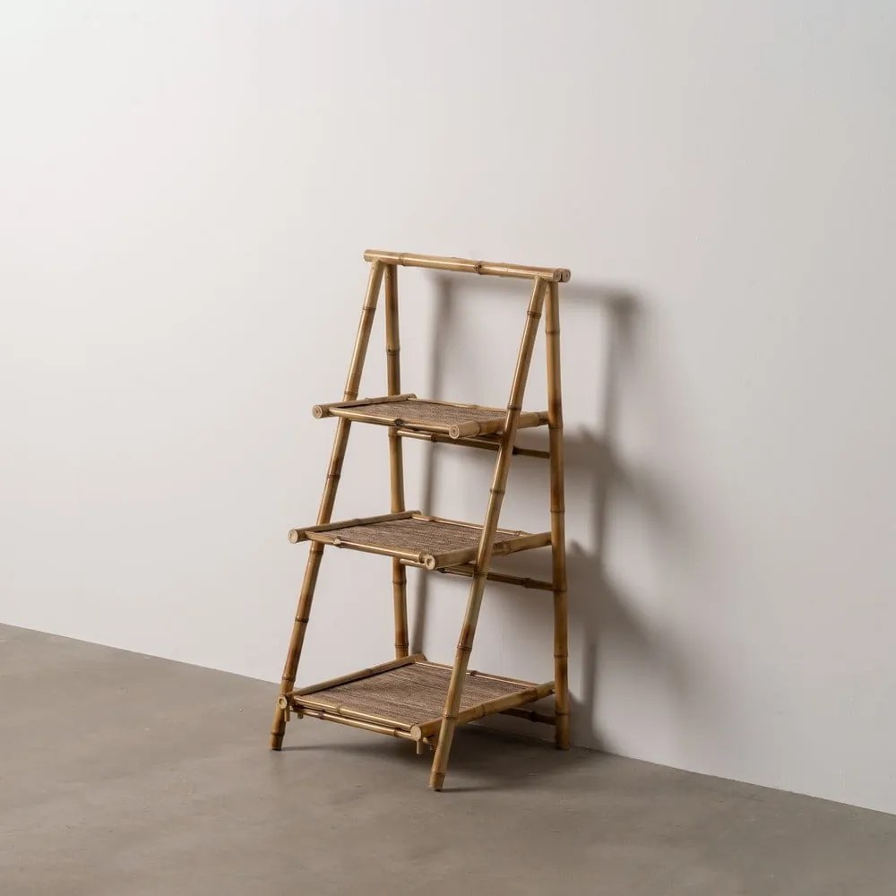 Bambusový regál v prírodnej farbe 48x100x45 cm Manali – Ixia