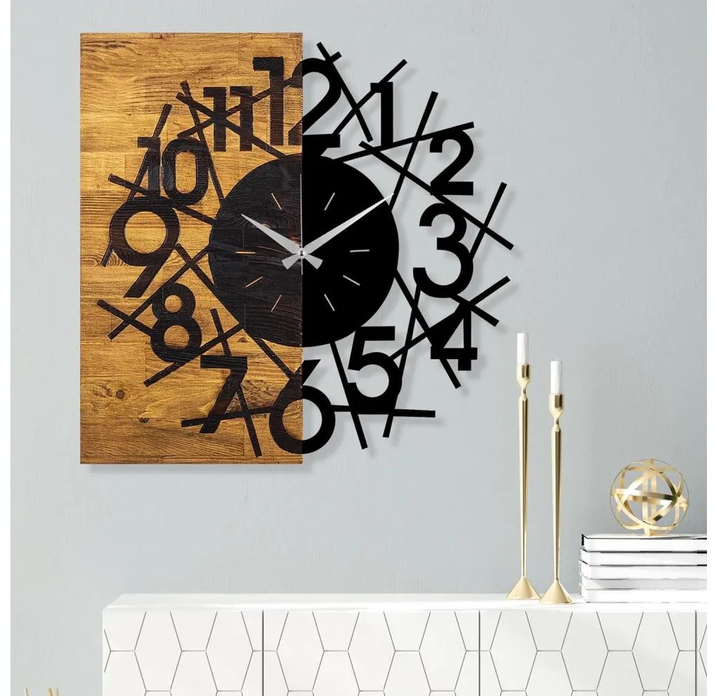 Nástenné hodiny 59x58 cm 1xAA drevo/kov