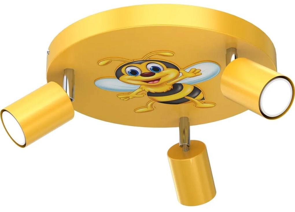 Detské bodové svietidlo FUN 3xGU10/8W/230V žltá/včielka