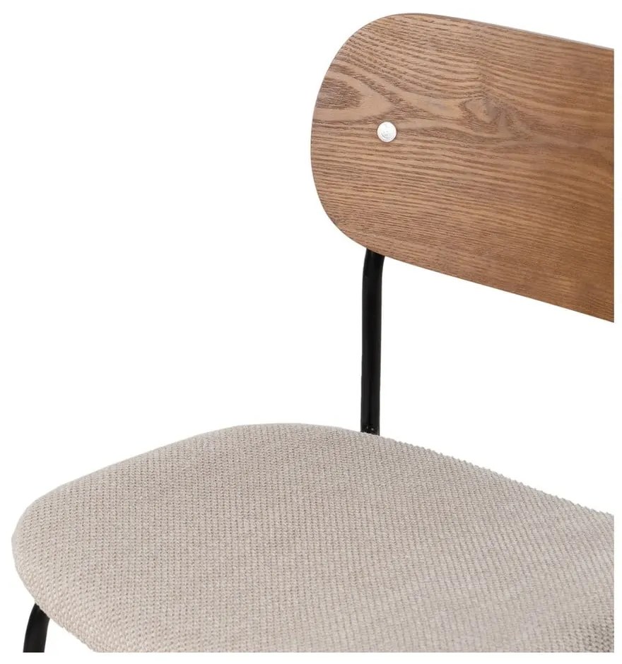 Hnedo-krémové jedálenské stoličky v súprave 4 ks Moe – Ixia