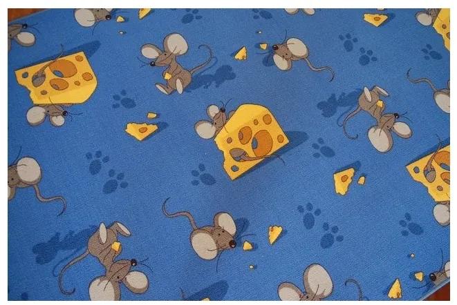 3kraft Detský koberec Mouse modrý