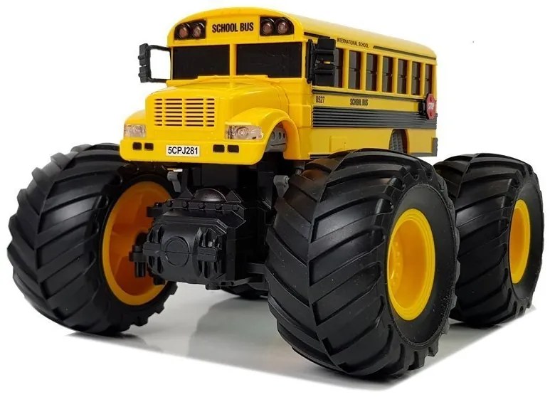 LEAN TOYS Školský autobus s veľkými kolesami na diaľkové ovládanie 2,4G žltý RTR
