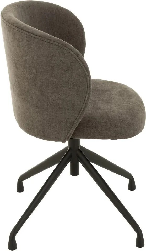 Šedá zamatová jedálenská točiaca stolička Chair Turn Grey - 56*48*77cm