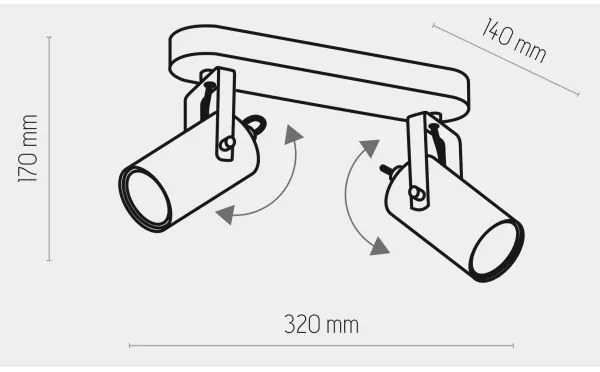 Bodové svietidlo REDO 2xGU10/10W/230V zlatá/čierna