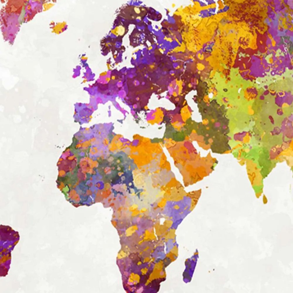 Gario Paraván Viacfarebná mapa sveta Rozmery: 145 x 170 cm, Prevedenie: Klasický paraván